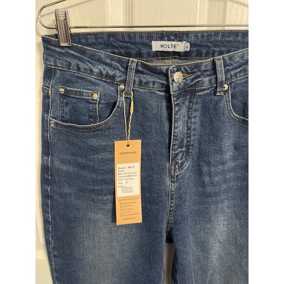 HDLTE Boyfriend Jeans Size 10 Dark Blue New With Tag - Picture 2 of 7